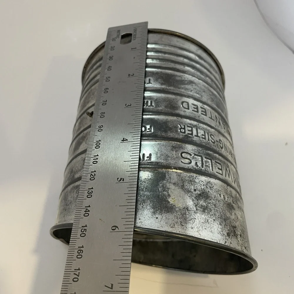 Bromwell's Measuring Sifter Metal Black Handle Crank 5 Cup Vintage USA Silver